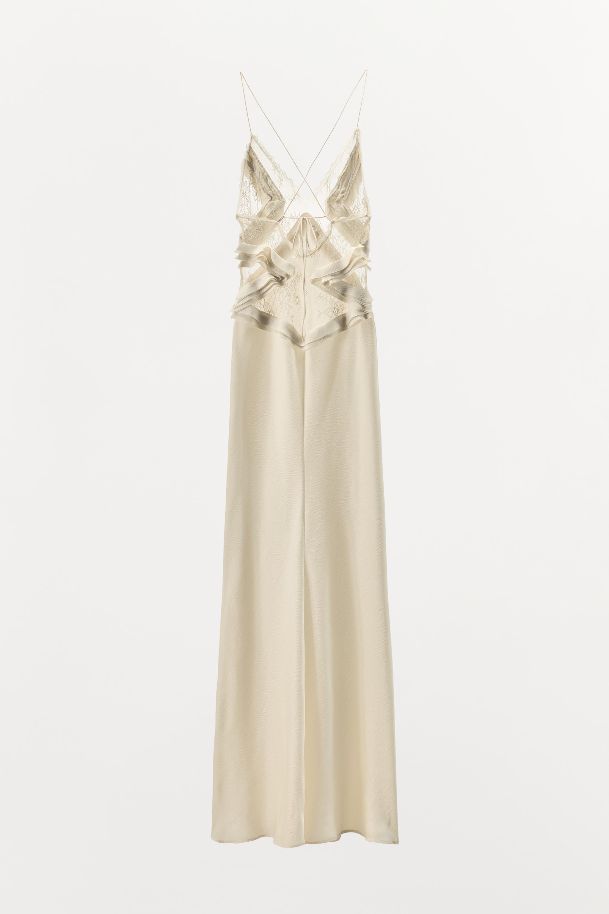 LONG GEORGETTE RUFFLE DRESS